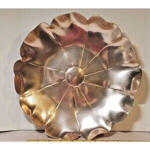 Vintage McClelland Barclay Copper Metal Lotus Flower Tray Dish 11 in